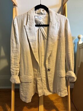 Beige linen blazer